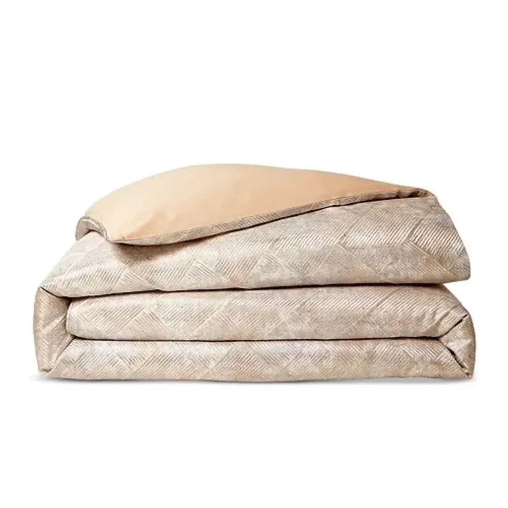 Hudson Park Collection Linear Sandstone Duvet Cover, NWT, Size Full-Queen